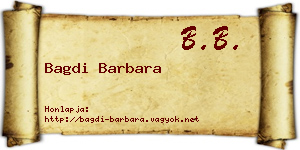 Bagdi Barbara névjegykártya